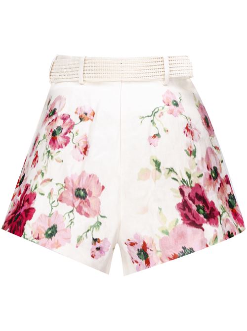 Light beige/multicolour shorts Zimmermann | 7453ASS246CREAM/RED FLORAL